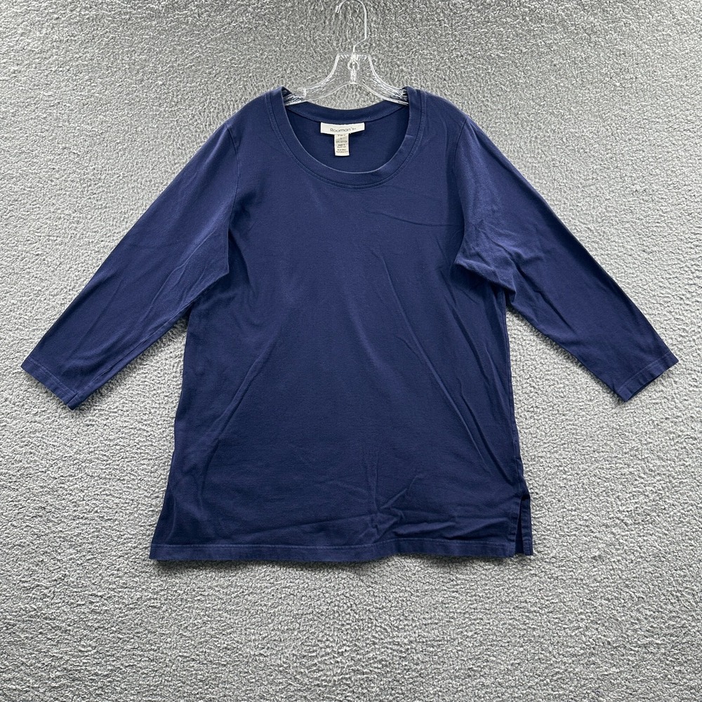 Roamans Womens Tunic Top L Cotton Minimalist Relaxed Capsule Everyday Elevated